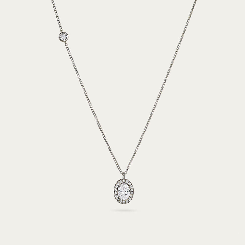 ${productbrand} 9ct White Gold 0.45ct Diamond Halo Oval Pendant